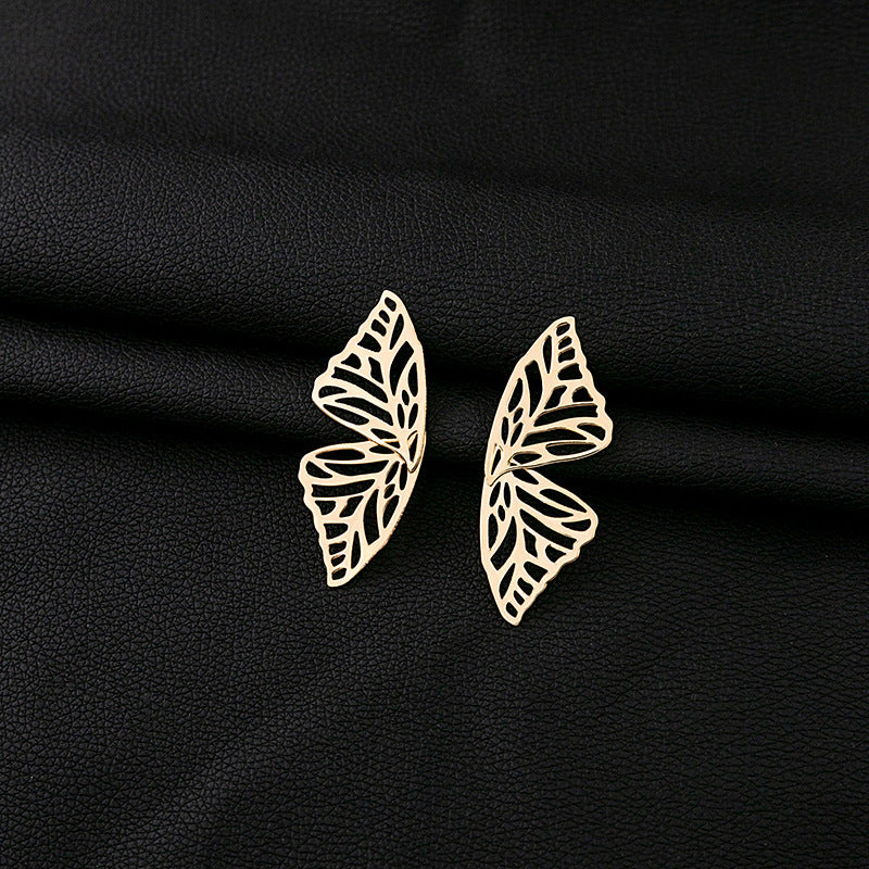 Wholesale Vintage Exaggerated Gold Leaf Iron Earrings